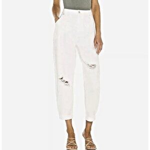 NEW! GENERATION LOVE NY Barrel Leg Jeans Womens L White Lynn Demin